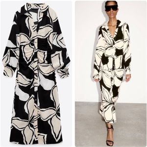 Zara Button Down Floral Dress